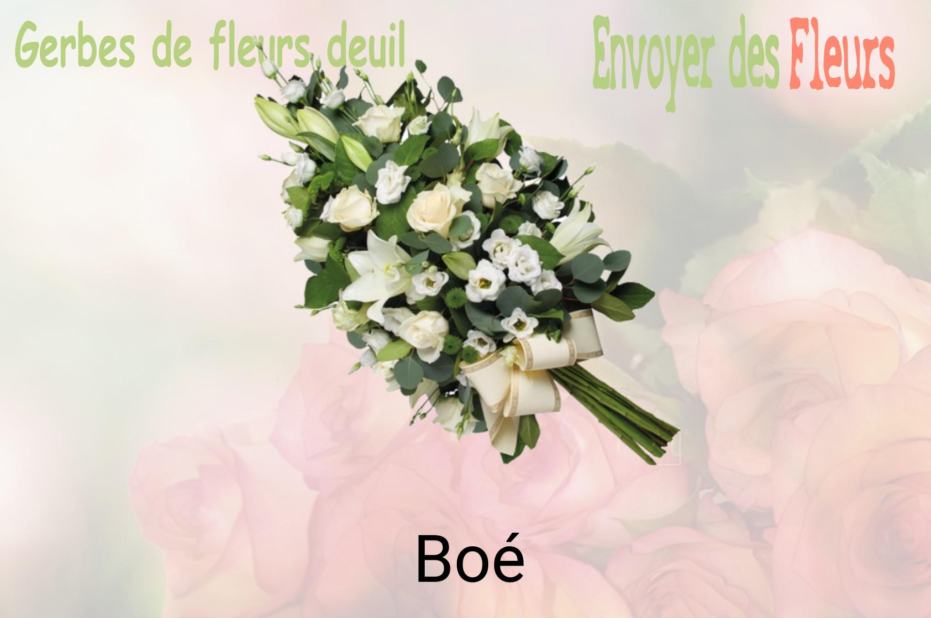 Gerbe de fleurs de deuil livrée à Boé